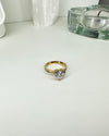 White Heart Ring - Gold