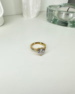 White Heart Ring - Gold