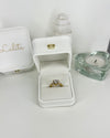 White Heart Ring - Gold