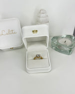White Heart Ring - Gold
