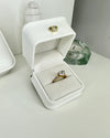 White Heart Ring - Gold