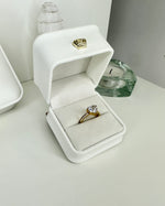 White Heart Ring - Gold