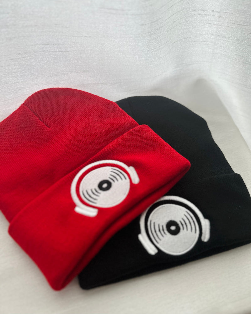 Vinyl Head Beanie - Red