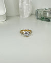 White Heart Ring - Gold