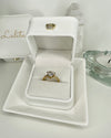 White Heart Ring - Gold