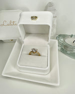 White Heart Ring - Gold
