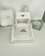 White Heart Ring - Gold