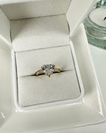 White Heart Ring - Gold