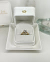 White Heart Ring - Gold
