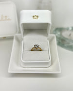 White Heart Ring - Gold