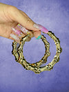 Bamboo Hoop Earrings - Gold