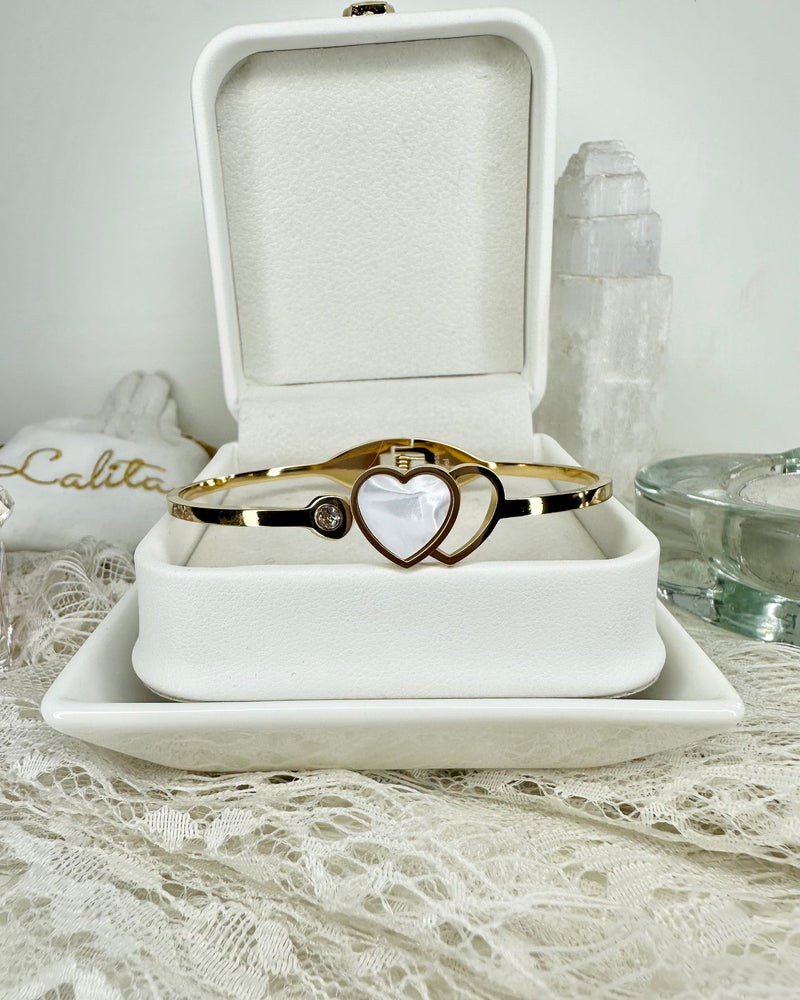 Two Hearts Bracelet Gold