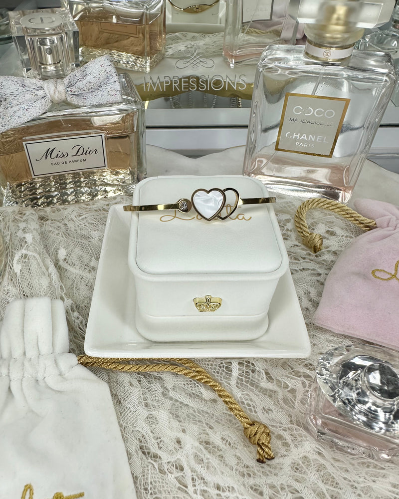 Two Hearts Bracelet Gold