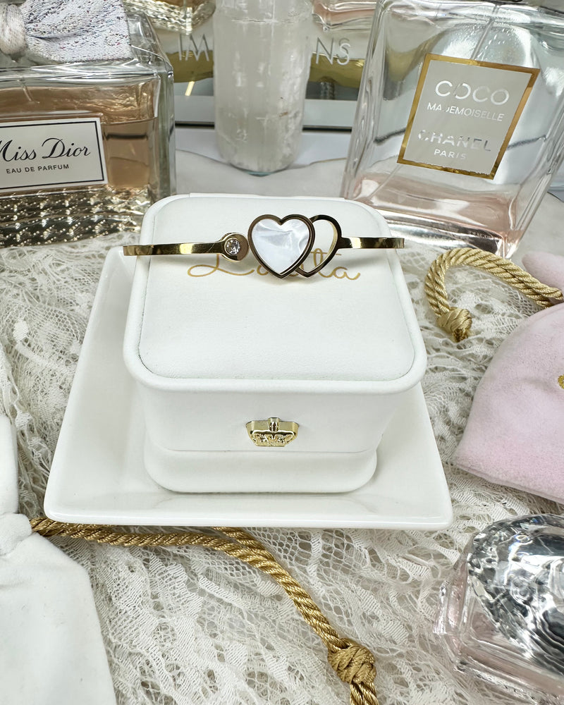 Two Hearts Bracelet Gold