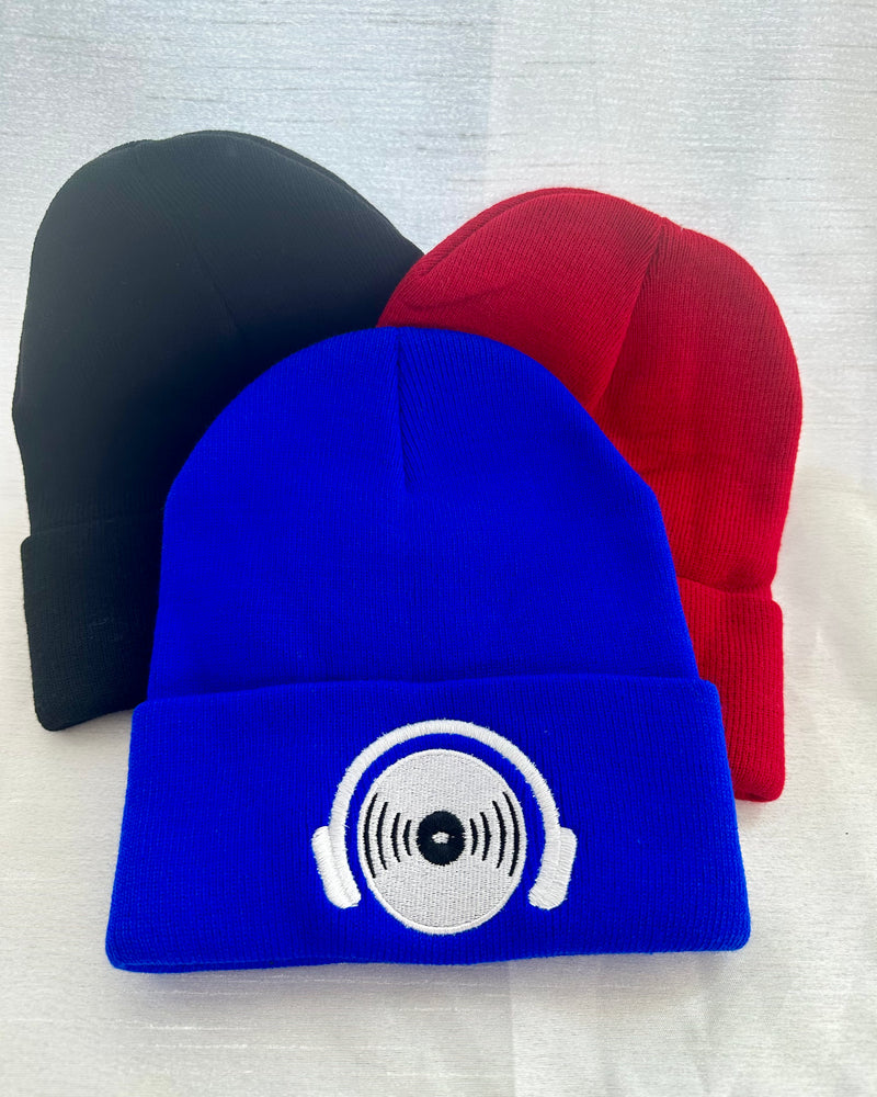 Vinyl Head Beanie - Blue