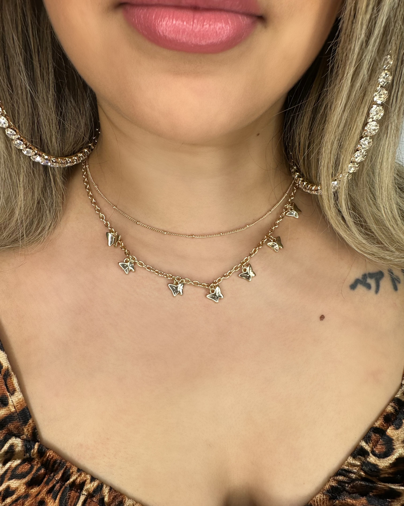 Butterflies Necklace - Gold